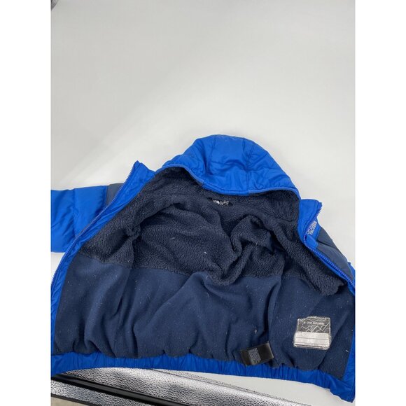 The North Face Boys XS Insulated Hooded Puffer Jacket Goose Down Blue Coat - Picture 7 of 9